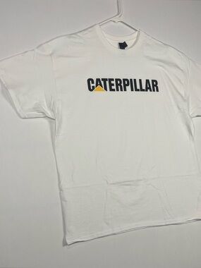 Caterpillar Logo Work Tee (Brand New Condition) CAT White Short Sleeve T-Shirt